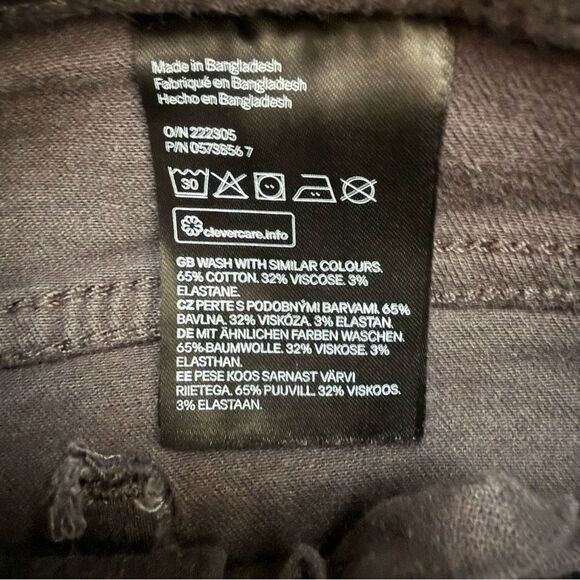 H&M L.O.G.G. High Rise Slim Fit Black Jeans Size 2 - Picture 5 of 6
